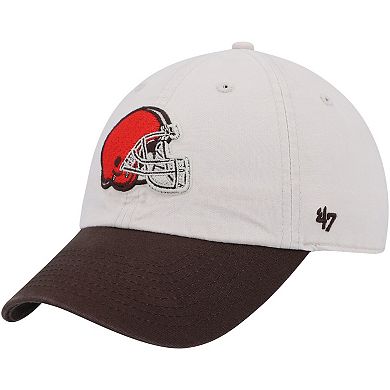 Men's '47 Cream/Brown Cleveland Browns Sidestep Clean Up Adjustable Hat
