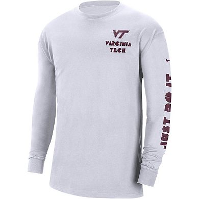 Men's Nike White Virginia Tech Hokies Heritage Max 90 Long Sleeve T-Shirt