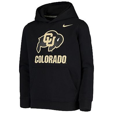 Youth Nike Black Colorado Buffaloes Stadium Club Fleece Pullover Hoodie