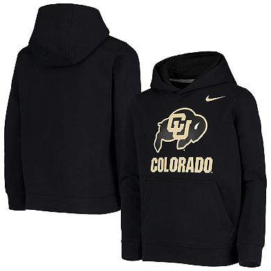 Youth Nike Black Colorado Buffaloes Stadium Club Fleece Pullover Hoodie