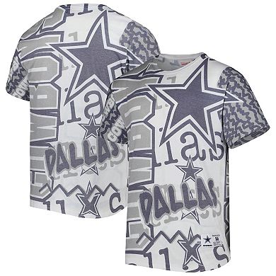 Men's Mitchell & Ness White Dallas Cowboys Jumbotron 2.0 Sublimated T-Shirt