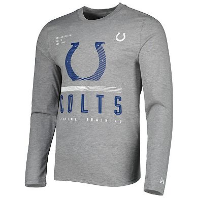 Men's New Era Heathered Gray Indianapolis Colts Combine Authentic Red Zone Long Sleeve T-Shirt