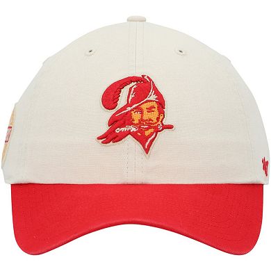 Men's '47 Cream/Red Tampa Bay Buccaneers Sidestep Clean Up Adjustable Hat