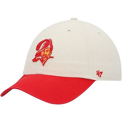 Men's '47 Cream/Red Tampa Bay Buccaneers Sidestep Clean Up Adjustable Hat