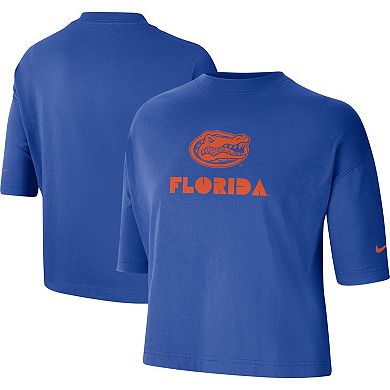 Women's Nike Royal Florida Gators Crop Performance T-Shirt