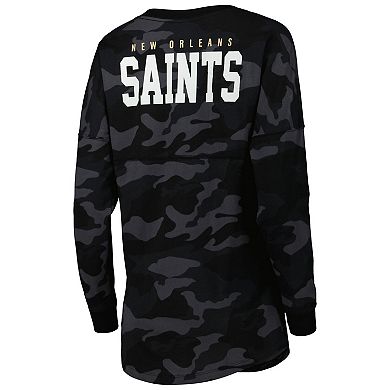 Women's New Era Black New Orleans Saints Camo Long Sleeve T-Shirt