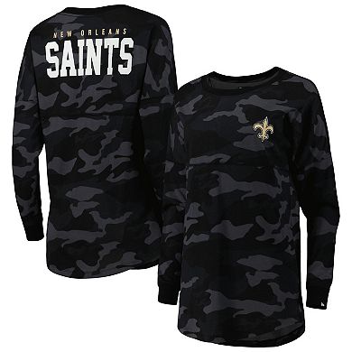 Women's New Era Black New Orleans Saints Camo Long Sleeve T-Shirt