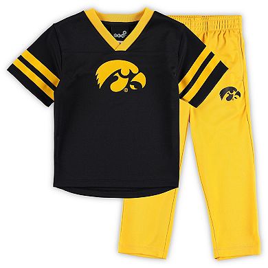 Preschool Black/Gold Iowa Hawkeyes Red Zone Jersey & Pants Set