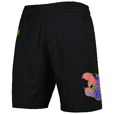 Men's Mitchell & Ness Black Charlotte Hornets Hardwood Classics Color Bomb Energy Shorts