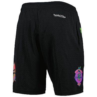 Men's Mitchell & Ness Black Charlotte Hornets Hardwood Classics Color Bomb Energy Shorts