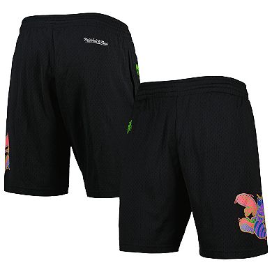 Men's Mitchell & Ness Black Charlotte Hornets Hardwood Classics Color Bomb Energy Shorts