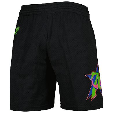 Men's Mitchell & Ness Black Philadelphia 76ers Hardwood Classics Color Bomb Energy Shorts