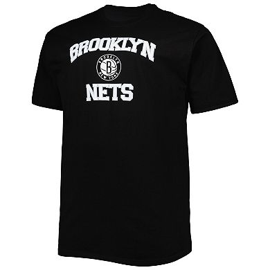 Men's Black Brooklyn Nets Big & Tall Heart & Soul T-Shirt