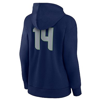 Women's Fanatics Branded DK Metcalf Navy Seattle Seahawks Player Icon Name & Number V-Neck Pullover Hoodie