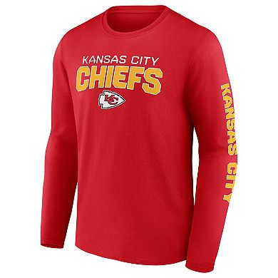 Men's Fanatics Branded Red Kansas City Chiefs Go the Distance Long Sleeve T-Shirt