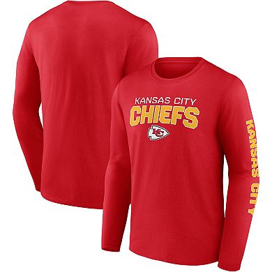 Men's Fanatics Branded Red Kansas City Chiefs Go the Distance Long Sleeve T-Shirt