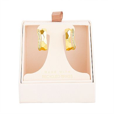 Paige Harper 14k Gold Over Recycled Brass Cubic Zirconia Double-Layer Open Hoop Earrings