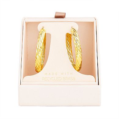 Paige Harper 14k Gold Over Recycled Brass Twisted Texture Hoop Earrings