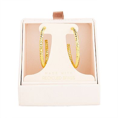 Paige Harper 14k Gold Over Recycled Brass Large Textured C-Hoop Earrings