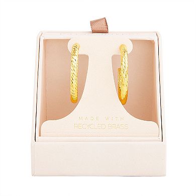 Paige Harper 14k Gold Over Recycled Brass Chunky Textured C-Hoop Earrings