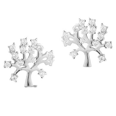 Sunkissed Sterling 14k Gold Over Silver Tree of Life Stud Earrings