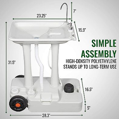 Hike Crew Portable Sink, Outdoor Sink & Hand Washing Station, 30L Water Tank