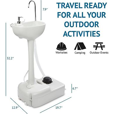 Hike Crew Portable Sink, Outdoor Sink & Hand Washing Station, 19L Water Tank