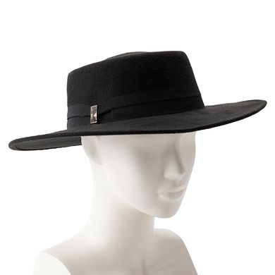 Women's Nine West Felt Telescope Boater Hat