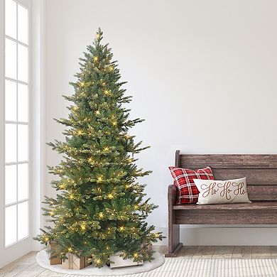 Puleo International 6.5-ft. Pre-Lit Slim Royal Majestic Douglas Fir Downswept Artificial Christmas Tree