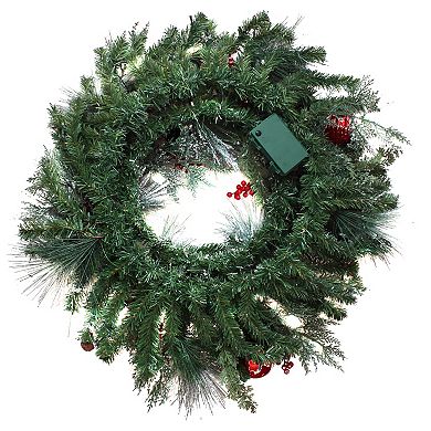 National Tree Company General Store Frosted LED Artificial Wreath