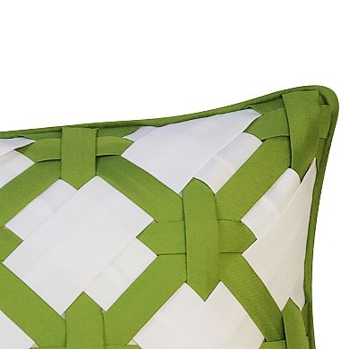 Edie@Home Indoor Outdoor 2-Tone Intricate Woven Throw Pillow