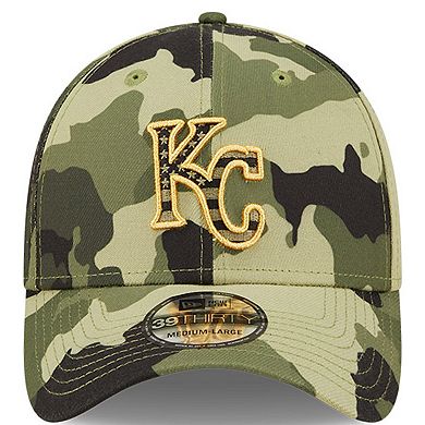 Men's New Era Camo Kansas City Royals 2022 Armed Forces Day 39THIRTY Flex Hat