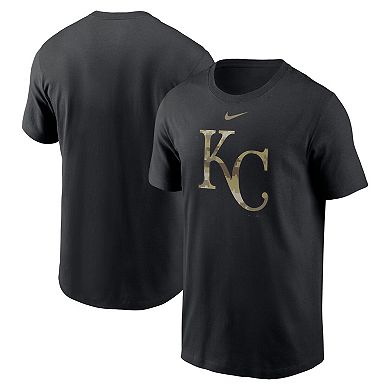 Men's Nike Black Kansas City Royals Camo Logo Team T-Shirt