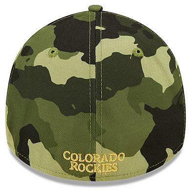 Men's New Era Camo Colorado Rockies 2022 Armed Forces Day 39THIRTY Flex Hat