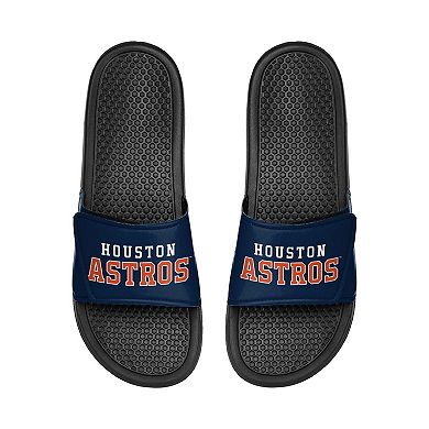 Youth FOCO Houston Astros Colorblock Big Logo Legacy Slide Sandals