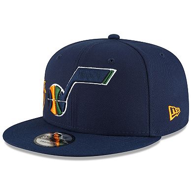 Men's New Era Navy Utah Jazz Back Half 9FIFTY Snapback Adjustable Hat