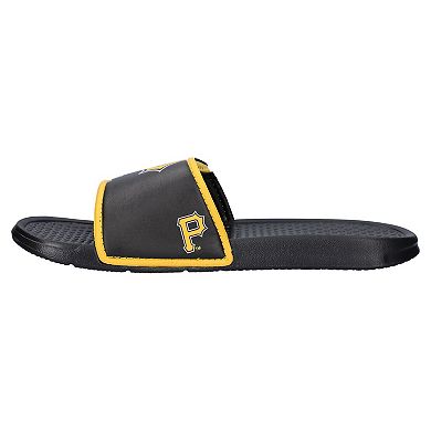 Youth FOCO Pittsburgh Pirates Colorblock Big Logo Legacy Slide Sandals
