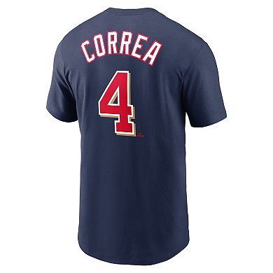 Men's Nike Carlos Correa Navy Minnesota Twins Name & Number T-Shirt