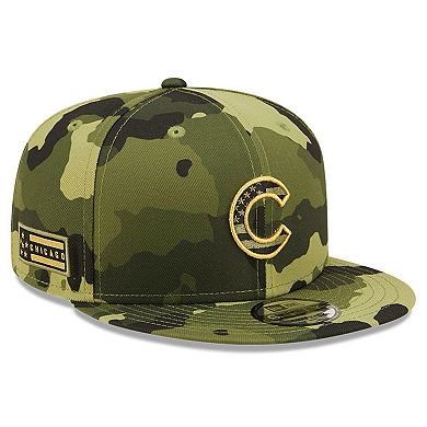 Men's New Era Camo Chicago Cubs 2022 Armed Forces Day 9FIFTY Snapback Adjustable Hat