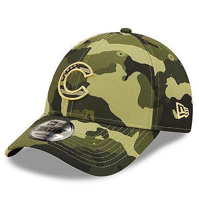 Men's New Era Camo Chicago Cubs 2022 Armed Forces Day 9FORTY Snapback Adjustable Hat