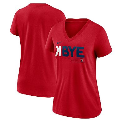 Women's Boston Red Sox Red Nike K-Bye Tri-Blend V-Neck T-Shirt