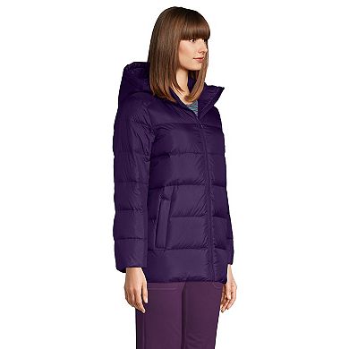 Women's Lands' End Hooded Channel Down Jacket