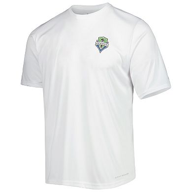 Men's Columbia Olympic White Seattle Sounders FC Terminal Tackle Omni-Shade T-Shirt