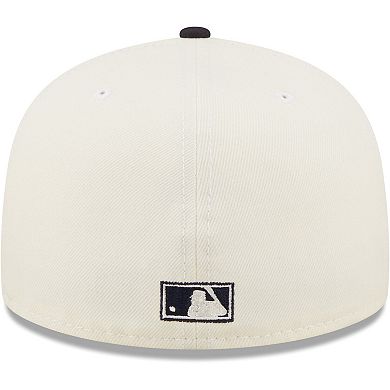 Men's New Era White/Navy New York Yankees Cooperstown Collection Yankee Stadium Chrome 59FIFTY Fitted Hat