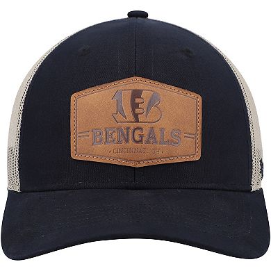 Men's '47 Black/Natural Cincinnati Bengals Rawhide Trucker Adjustable Hat