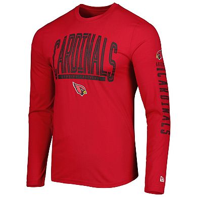 Men's New Era Cardinal Arizona Cardinals Combine Authentic Home Stadium Long Sleeve T-Shirt