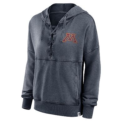 Women's Fanatics Branded Heathered Charcoal Minnesota Golden Gophers Overall Speed Lace-Up Pullover Hoodie