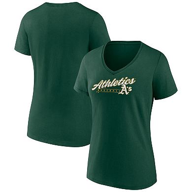 Women's Fanatics Branded Green Oakland Athletics One & Only V-Neck T-Shirt