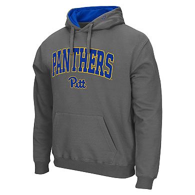 Men's Colosseum Charcoal Pitt Panthers Arch & Team Logo 3.0 Pullover Hoodie