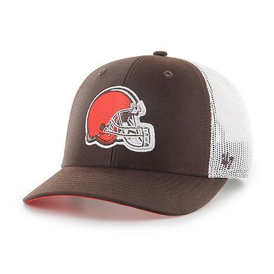 Youth '47 Brown/White Cleveland Browns Trucker Snapback Hat